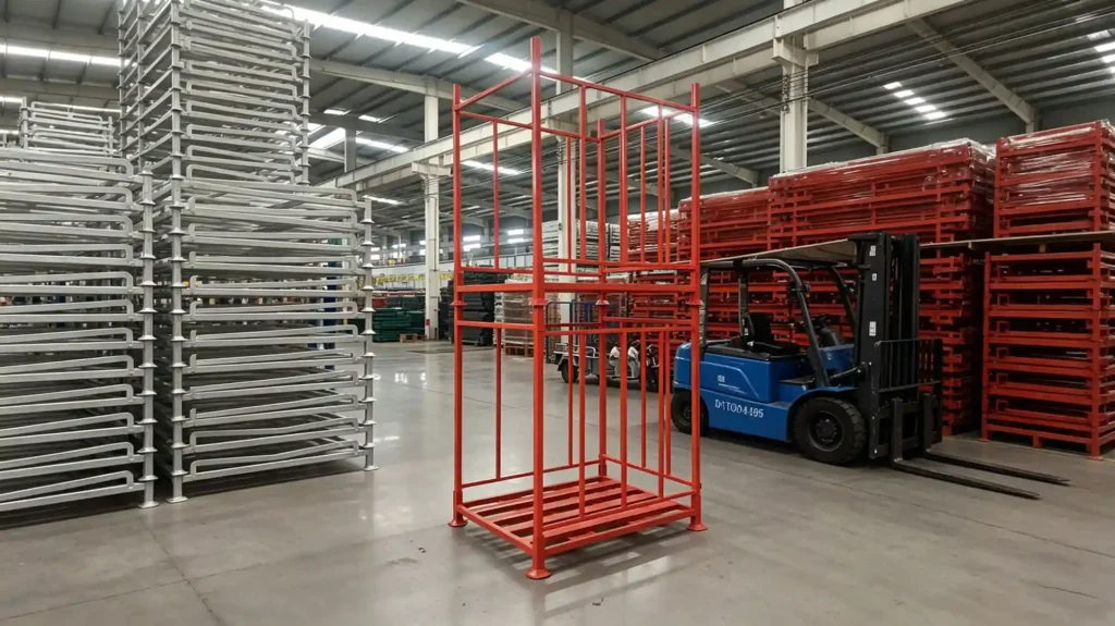 Three-Sided Pallet Stacking Rack