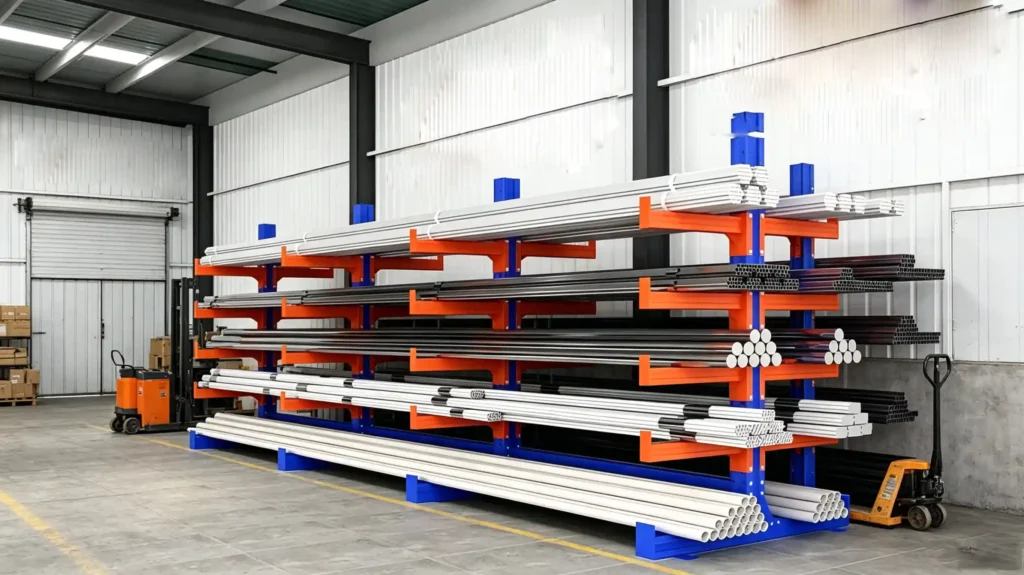Pipe cantilever rack